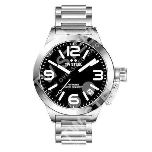 Image of TW 300 TW Steel Canteen 40 mm Unisex<br>sort urskive og stållænke